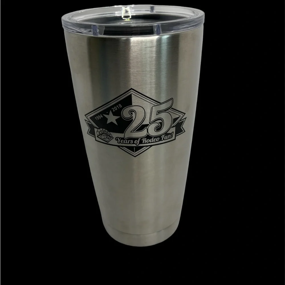 YETI Tumbler Rodeo 25 Years Of Rodeo Fun Stainless 16oz Rambler Magslider Lid VG